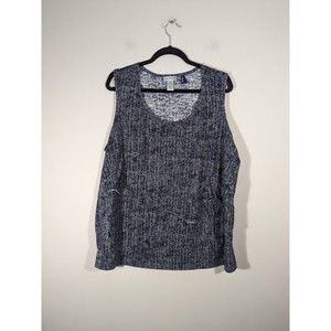 Catherines Print Sleeveless Top Women Plus 3x Petite